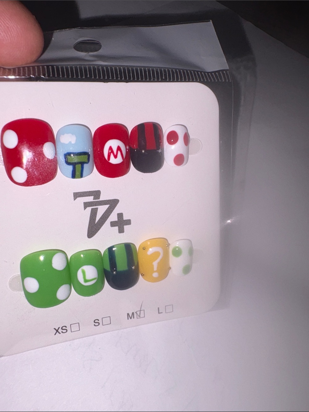 Premium CUSTOM MADE Super Mario Inspired Press-On Nail Set SIZE M Biddies
